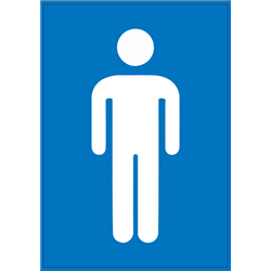 Restroom Stickers Vinyl Male White On Blue